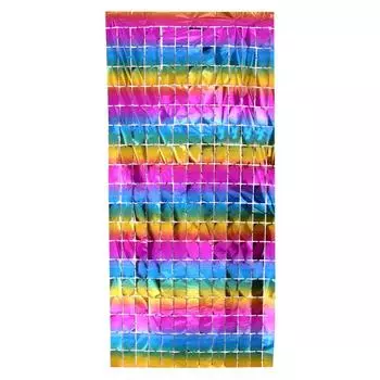 Вечеринка Вечеринка Цветной Квадратный Дождевой Занавес День Рождения Фоновое Украшение Стены Квадратный Дождевой Занавес 1*2m