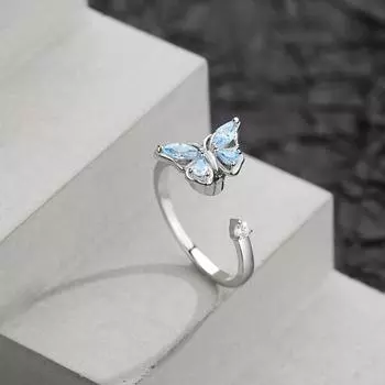 Вечернее кольцо с геометрическим украшением, гипоаллергенное модное вращающееся женское открытое кольцо, свадебный аксессуар серебряный