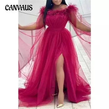 Вечернее платье больших размеров, весеннее и летнее женское вечернее платье, свободные сетчатые платья L красный