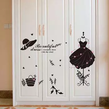 Вечернее платье Наклейки на стену для окна спальни Staise Home Decor DIY Dress Art Poster