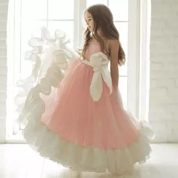 Вечернее платье с бантом для девочек, элегантное фатиновое розовое платье подружки невесты принцессы для выпускного вечера, детские платья для девочек, платье на день рождения, свадьбу, вечерние костюмы 8Y розовый