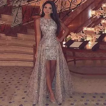 Вечернее платье с пайетками 2025 года: Сексуальный дизайн с разрезом, женский европейский и американский стиль, французская элегантность Large