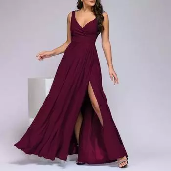 Вечернее платье с разрезом подол добавляет очарования, популярное роскошное вечернее платье с открытой спиной для подружек невесты, уличная одежда 2XL зелёный