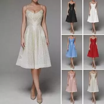 Вечернее платье с V-образным вырезом и А-силуэтом, узкое, с высокой талией, на бретелях, платье Bing XS розовый