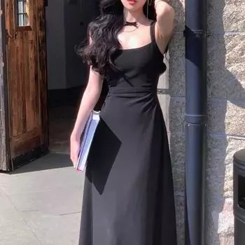 Вечернее женское платье с глубоким вырезом и квадратным вырезом, без рукавов, с высокой узкой талией, трапециевидной формы, плиссированное, однотонное S белый