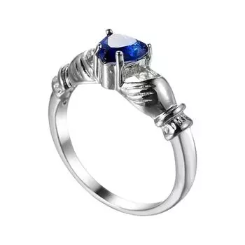 Вечерние кольца-заявления Ручные украшения Уникальные кольца в форме сердца Предлагающие модный образ для тех, кто ценит индивидуальность 8 синий