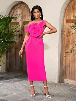 Вечерние платья на одно плечо для женщин, цвета фуксии, длиной до щиколотки, на тонких бретельках, облегающее вечернее платье для мероприятий, хип-наряды 4XL зелёный