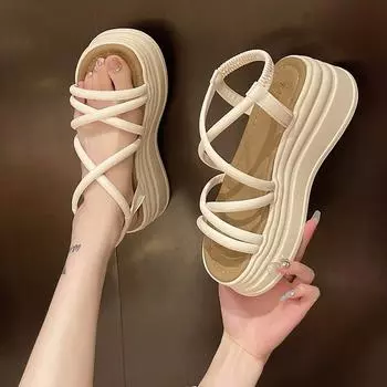 Вечерние повседневные босоножки с открытым носком 35 чёрный