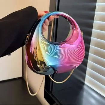 Вечерние сумки-клатчи для женщин, роскошные дизайнерские кошельки и сумки, золотая сумка на запястье для свадебного ужина и вечеринки с круглой ручкой 22x20x8cm