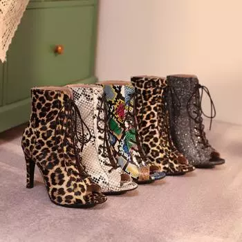 Вечерние женские пикантные ботильоны на высоком каблуке-шпильке, Zapatillas, женская обувь на каблуке для латинских танцев, женские ботинки с полыми отверстиями для бальных танцев 38