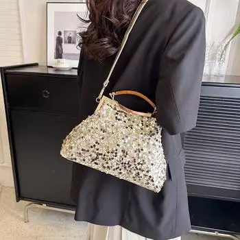 Вечерний клатч с блестками и ракушками для женщин