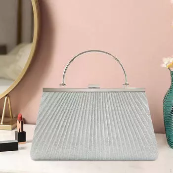 Вечерний клатч, шикарная сумочка, кошелек для вечеринки, выпускного вечера, уличных мероприятий, покупок серебряный