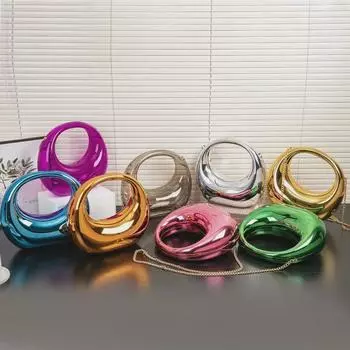 Вечерняя акриловая сумочка Crescent Summer 2024 года — красочный дизайн для переноски прозрачный