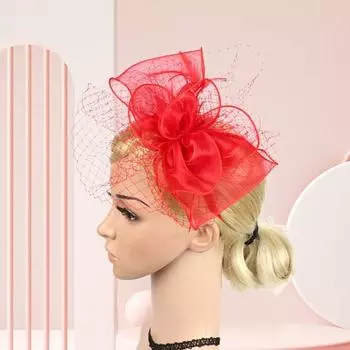Вечерняя шляпа-волшебница, сетчатая сетчатая сетка с бантом, винтажный свадебный головной убор в королевском стиле, сценический декор для головы чёрный