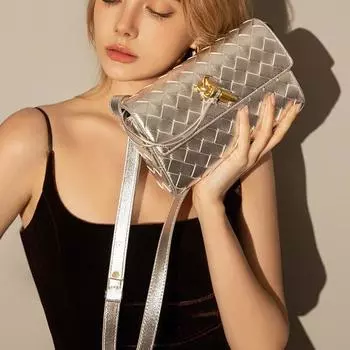 Вечерняя сумка Cross-border B Mini Andiamo Woven Crossbody с замком в стиле ретро 21cm x 6cm x 14cm