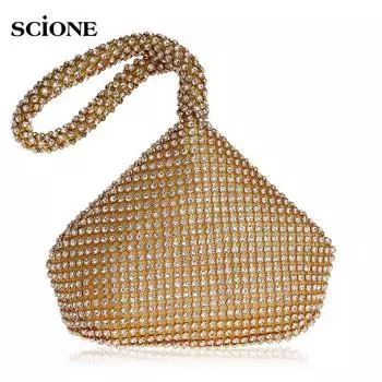 Вечерняя сумка с бриллиантами Женская банкетная сумка со стразами Сумочка 15cm*5cm*26cm чёрный