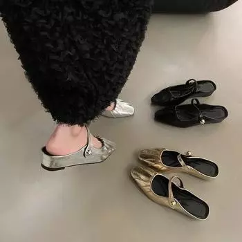 Вечерняя сумка с плоским дном, женская обувь с полуперетягивающимся носком, 2024, новые летние босоножки Мэри Джейн, увеличивающие внутреннюю высоту, серебристые одинарные туфли 35 золотой