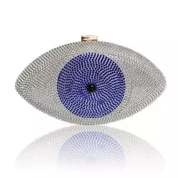 Вечерняя сумка со стразами для глаз для женщин, модная цепочка, роскошная дизайнерская сумка, женская свадебная вечеринка, банкетный клатч, кошелек X443H синий