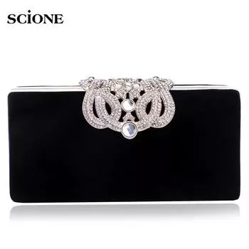 Вечерняя сумка Женская мода Корона Банкетная сумка Платье Вечерний клатч 16cm*4cm*8cm чёрный