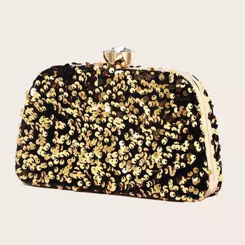 Вечерняя сумочка, клатч с пайетками, сумка для выпускного вечера для женщин, подходящая ко всему, сумка для свидания с цепочкой, модный кошелек