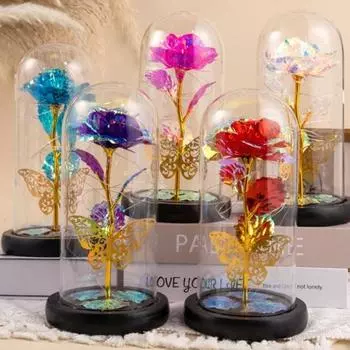 Вечная любовь, украшение в виде розы для жены, мамы, лучший подарок на День святого Валентина, День матери, Рождественский подарок, искусственный цветок, Декор в виде бабочки A синий