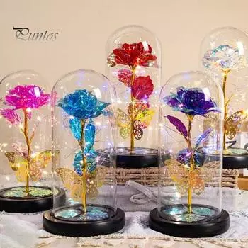 Вечная любовь, украшение в виде розы для жены, мамы, лучший подарок на День святого Валентина, День матери, Рождественский подарок, искусственный цветок, Декор в виде бабочки A синий