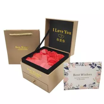 Вечная роза консервированные цветы и шкатулка для драгоценностей лучший подарок для девушки One Size