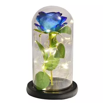 Вечная роза со светодиодной подсветкой, искусственные цветы розы, эстетически стабилизированная роза в стеклянной оболочке, имитация розы на годовщину свадьбы красный