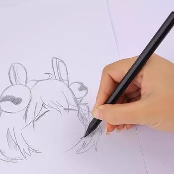 Вечная ручка металлическая ручка без чернил стираемый карандаш для детей взрослых письмо рисование черчение домашний офис школьные принадлежности чёрный