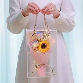 Вечная жизнь Цветочный букет Розы Подсолнух Мыльный цветок Звездное небо Сухоцветный букет Подарок на День святого Валентина Фестиваль Домашний декор