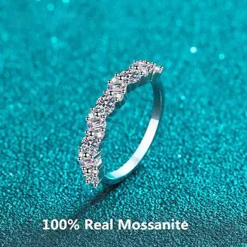 Вечное кольцо из моссанита 0,9 карата, стерлинговое серебро 925 пробы, штабелируемое свадебное обручальное кольцо для подружки невесты, роскошные обручальные украшения с бриллиантами 5