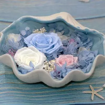 Вечный цветок Раковина Украшение День святого Валентина Креативный подарок на день рождения Вечный цветок Подарочная коробка S