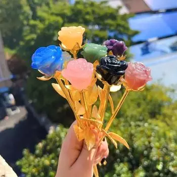 Вечный хрустальный золотой подарок на День святого Валентина, вечная хрустальная золотая роза, легкий роскошный высококачественный подарок-украшение из роз One Size