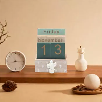 Вечный календарь Деревянный блок стол Настольный домашний деревенский декор стоя для Pineapple