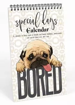 Вечный календарь Inkdotpot Dog, важные даты для запоминания - ежемесячный и ежедневный журнал 6x9 для особых дней 9 x 6 Inches белый