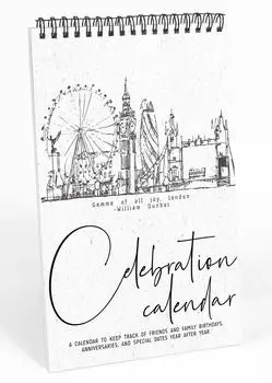 Вечный календарь Inkdotpot Travel, важные даты для запоминания - ежемесячный и ежедневный журнал 6x9 для особых дней 9 x 6 Inches белый