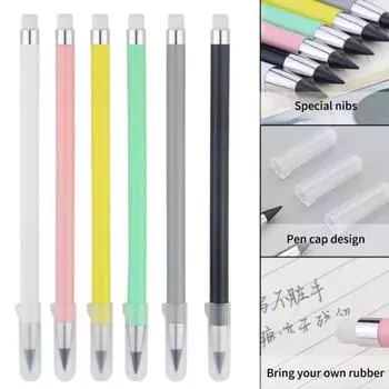 Вечный карандаш, бесчернильная, долговечная, гладкая, легкая стираемая ручка для письма, школьные принадлежности белый