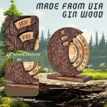 Вечный настольный календарь Мини деревянный ручной вращающийся многоразовый ремесленный уникальный подарок коллекционный