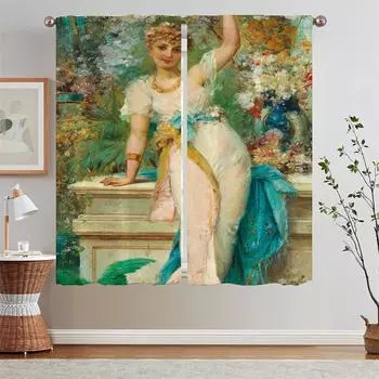 Vectorial Paintings Kitchen Curtain Tiebacks Curtains for Living Room 2 Pieces Free Shipping Bedroom Blackout Curtains 2 Pcs Set W50xH70cmx2pcs-CL