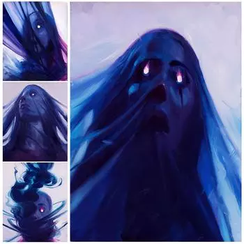 Ведьма пытается вырваться из кандалов, винтажная настенная живопись маслом, языческий плакат с волшебством и магией 21cm30cm NoFrame