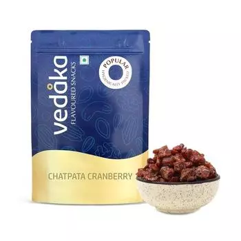 Vedaka Chatpata Cranberry 200 г | Ароматизированная клюква | Премиальный перекус | Запечатываемый пакет - Свежий 200gm
