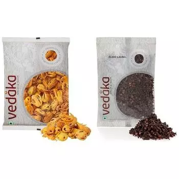 Ведака Джавитри (Булава) Специи, 100 г и гвоздика Ведака цельная (Лаунг), 100г