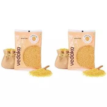 Ведака Популярный Мунг Дал (желтый) | 1 кг | Богат белком | Без холестерина и добавок (Упаковка из 2 шт.)