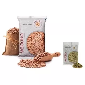 Vedaka Premium Chitra Rajma, 1 кг | Богато белком | Без холестерина | Без добавок и бренд Amazon - Vedaka Whole Cardamon (Элаичи), 100г