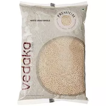Vedaka Premium Unfilshed White Urad Whole | Естественно богат белком | 1 кг 1kg
