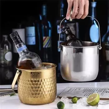 Ведерко для льда из нержавеющей стали, охладитель для вина, пива, вина, бутылки, охладители для шампанского, бочки, портативный домашний бар для вечеринок, кухонный инвентарь