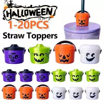 Ведра для Хэллоуина, соломенные топперы, креативные забавные соломенные украшения, многофункциональные тыквенные ведра, соломенная защита для домашней кухни