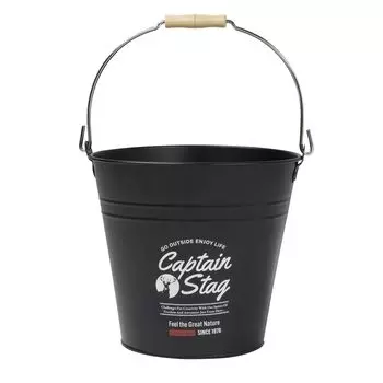 Ведро CAPTAIN STAG Outdoor Bucket CS Tin Bucket 10 л с деревянной ручкой черного цвета UM-1619 чёрный