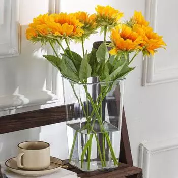 Ведро для цветов Yousheng из прозрачного акрила, конический держатель для цветов, высокая ваза для цветов, центральный элемент для дома, свадьбы, гостиной, флористических композиций S Round