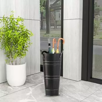 Ведро для цветов Yousheng с ручкой, нержавеющая, устойчивая к коррозии, декор стола, центральная часть, металлическая ваза для цветов в фермерском доме чёрный